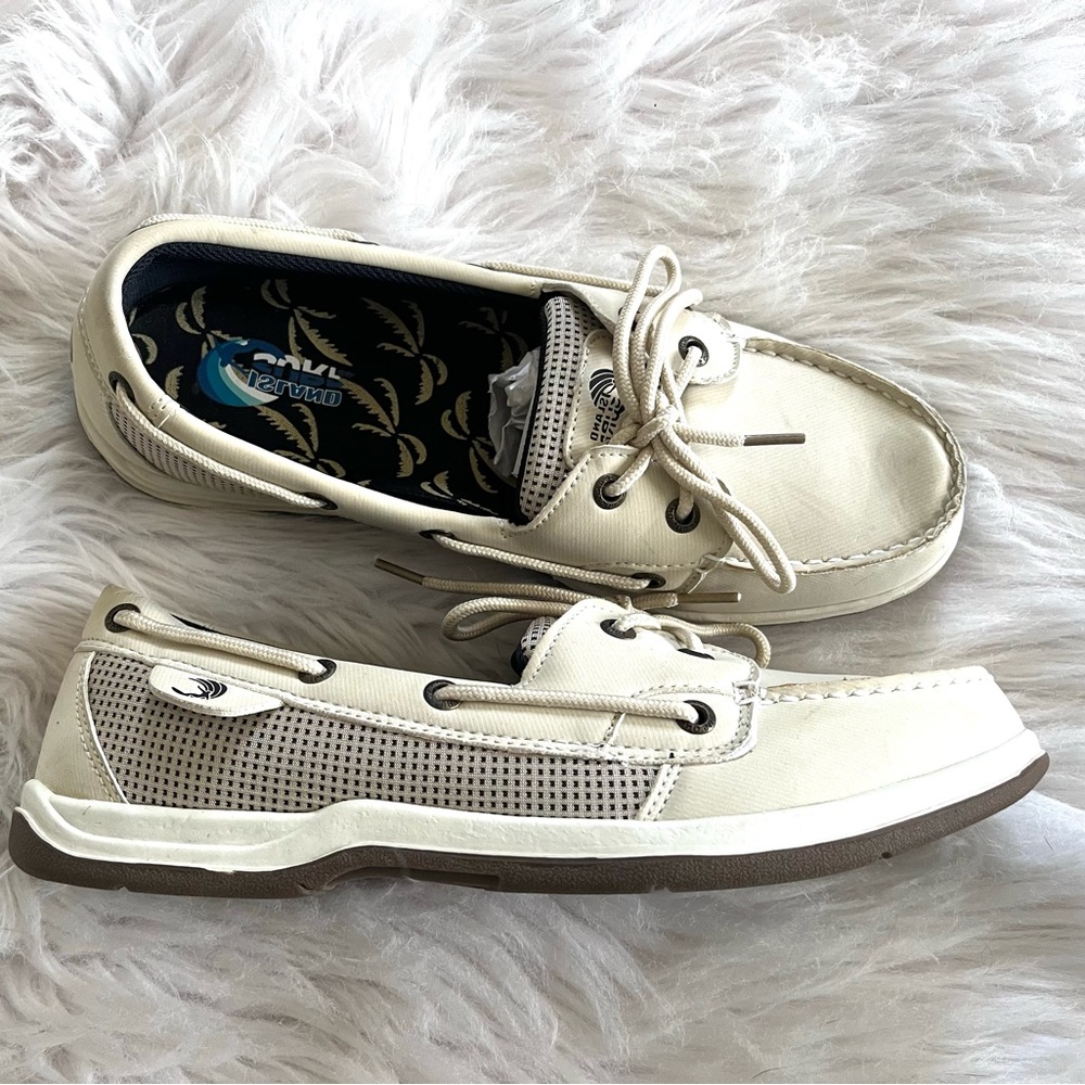 ISLAND SURF•Sanibel lace up water resistant Topsider boat shoes 8.5 NIB